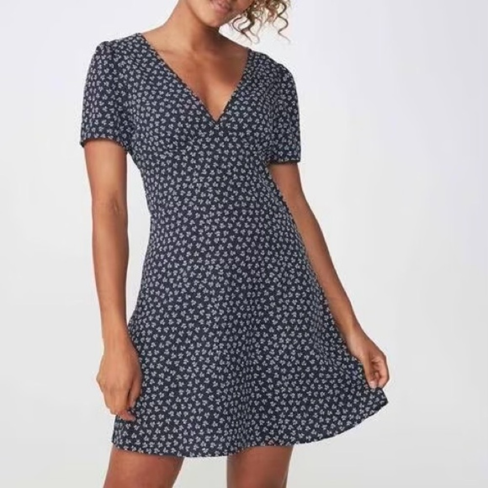 Cotton On Navy Floral Mini Dress